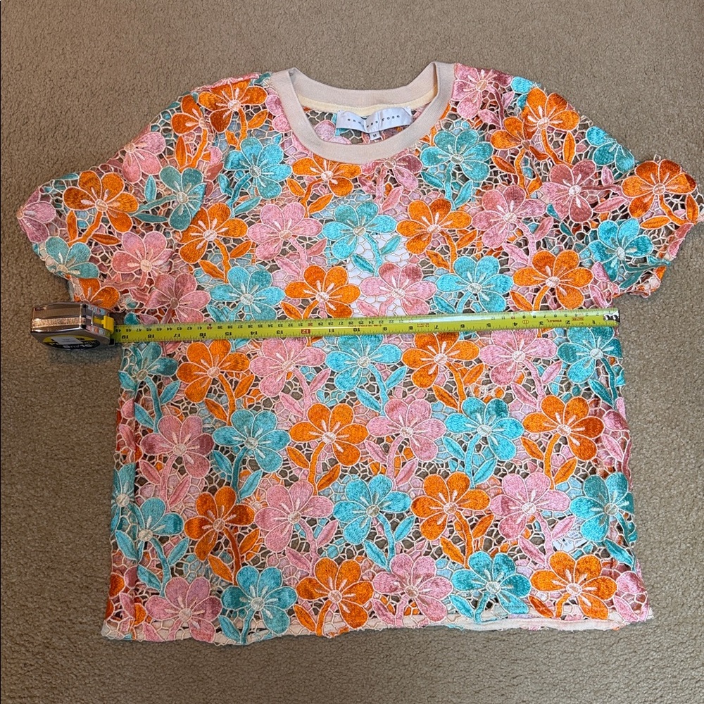 Anthropologie Multicolor Floral Lace Blouse - Picture 4 of 5